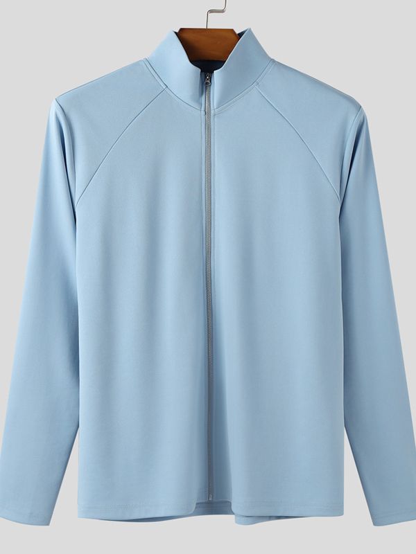 Maglia Uomo a Maniche Lunghe con Zip al Collo