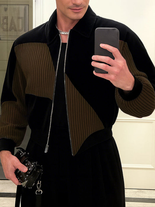 Giacca da Uomo in Velluto a Coste Colorblock