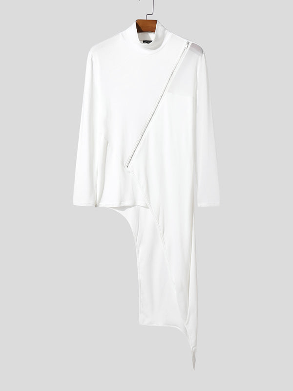 Camicia da Uomo a Maniche Lunghe in Mesh Asimmetrica