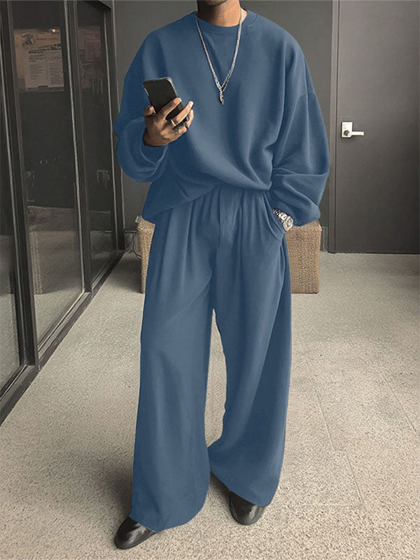 Set Casual da Uomo a Due Pezzi in Tinta Unita