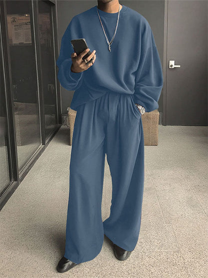 Set Casual da Uomo a Due Pezzi in Tinta Unita