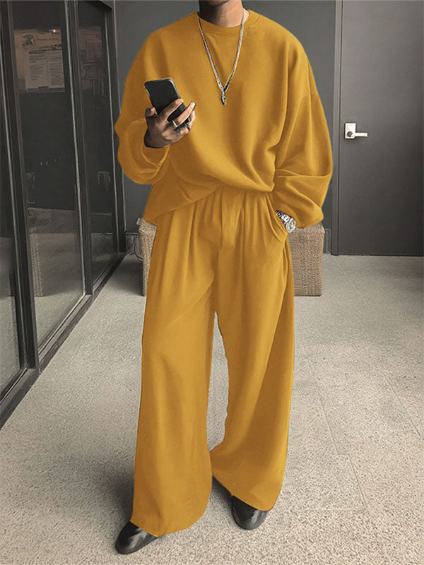 Set Casual da Uomo a Due Pezzi in Tinta Unita