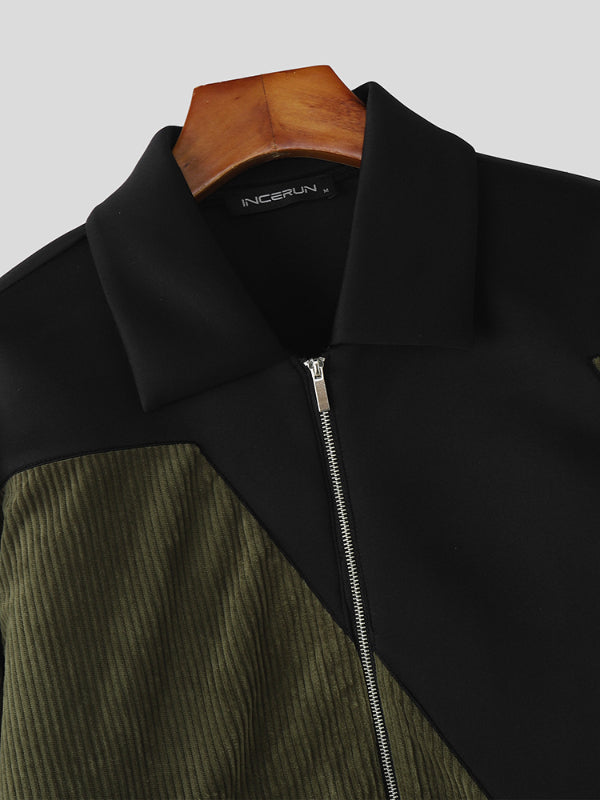 Giacca da Uomo in Velluto a Coste Colorblock