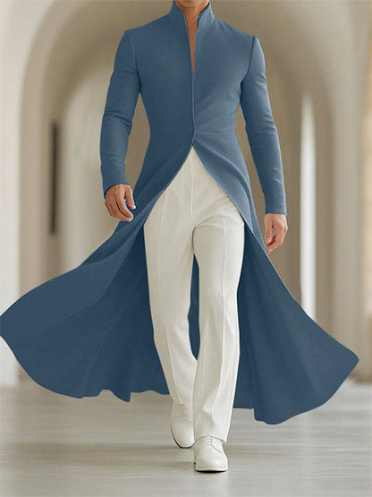 Blazer Casual da Uomo con Collo alla Coreana