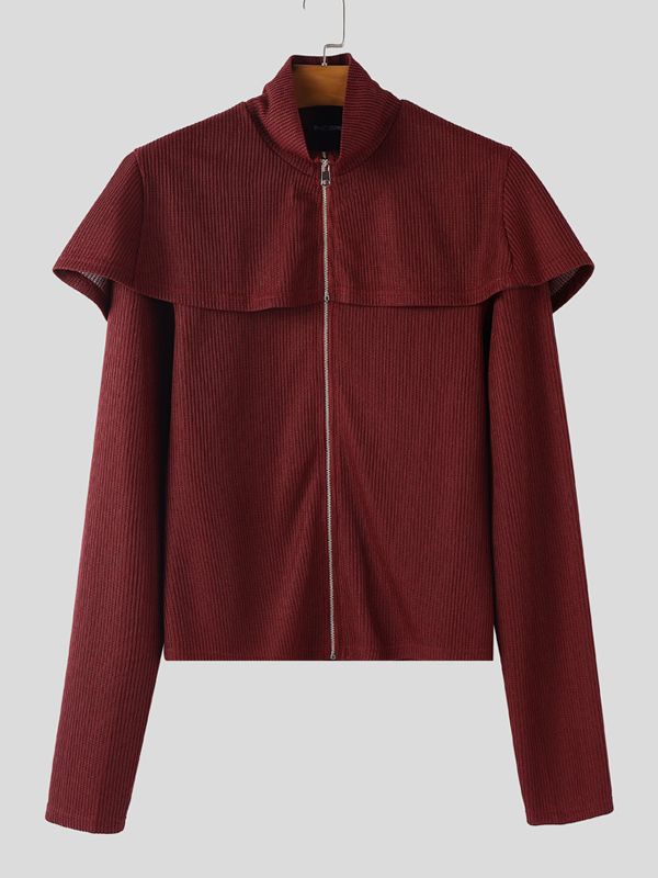 Maglione da Uomo a Maniche Lunghe con Zip e Texture