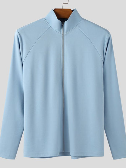 Maglia Uomo a Maniche Lunghe con Zip al Collo
