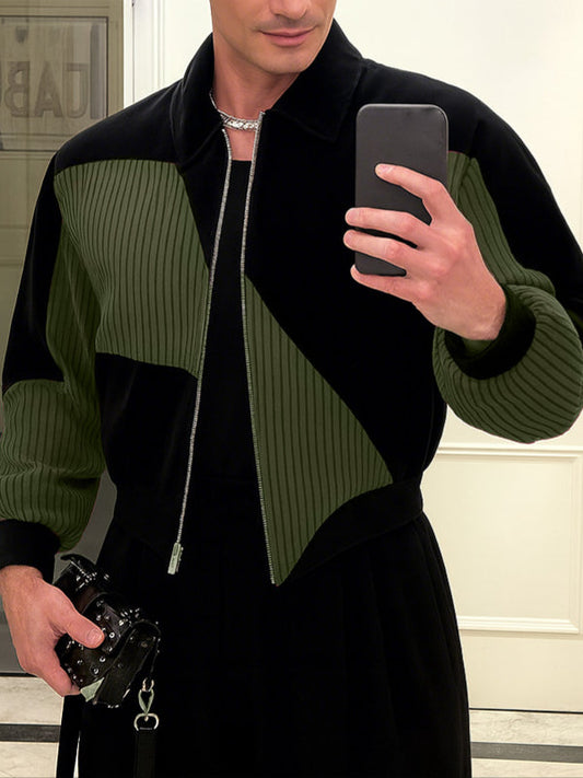 Giacca da Uomo in Velluto a Coste Colorblock