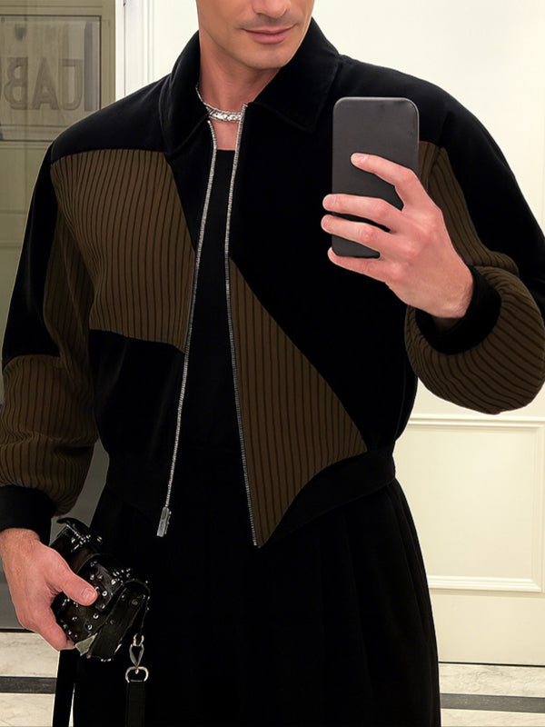 Giacca da Uomo in Velluto a Coste Colorblock