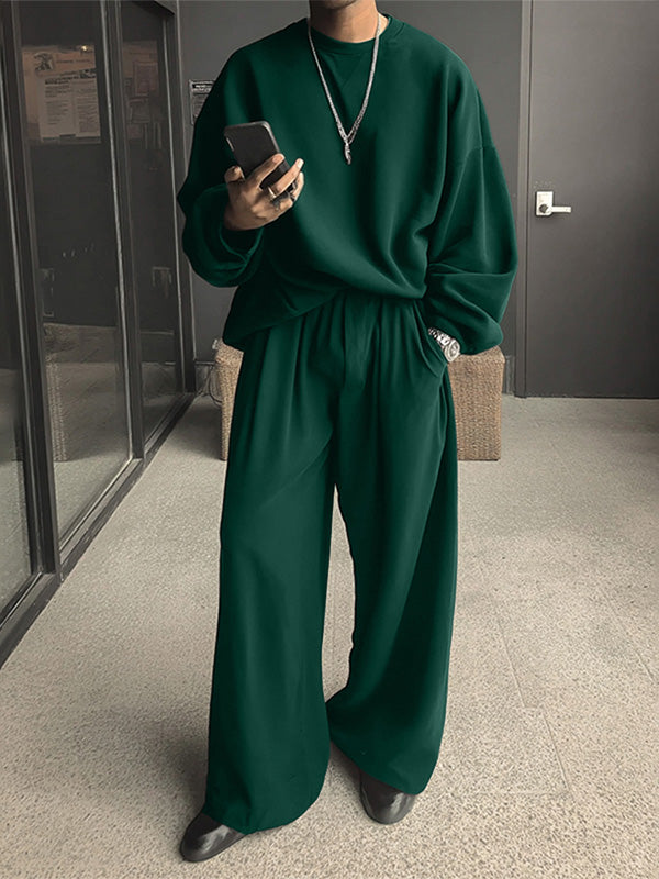 Set Casual da Uomo a Due Pezzi in Tinta Unita