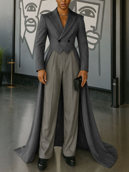 Blazer Casual da Uomo con Orlo Lungo