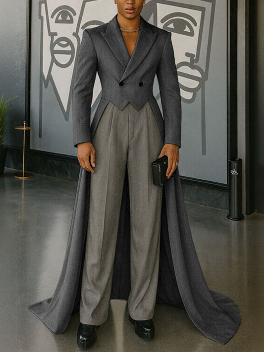 Blazer Casual da Uomo con Orlo Lungo