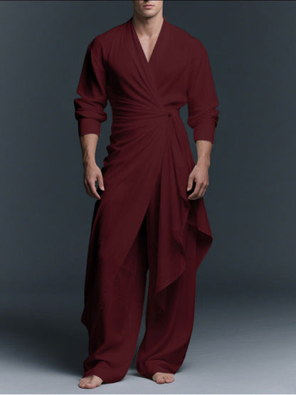 Set Casual da Uomo a Due Pezzi in Tinta Unita