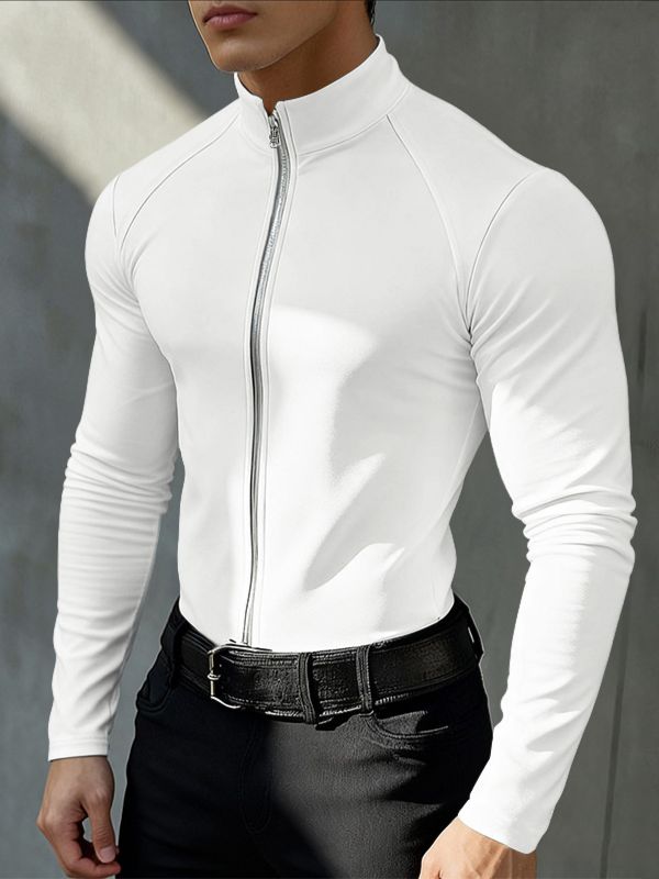 Maglia Uomo a Maniche Lunghe con Zip al Collo
