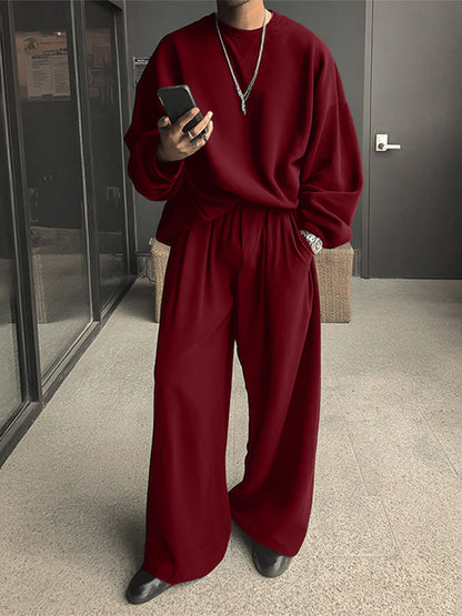 Set Casual da Uomo a Due Pezzi in Tinta Unita