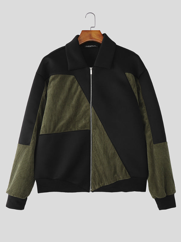 Giacca da Uomo in Velluto a Coste Colorblock