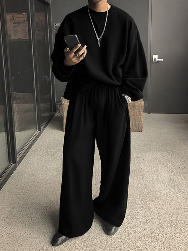 Set Casual da Uomo a Due Pezzi in Tinta Unita