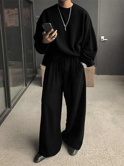 Set Casual da Uomo a Due Pezzi in Tinta Unita