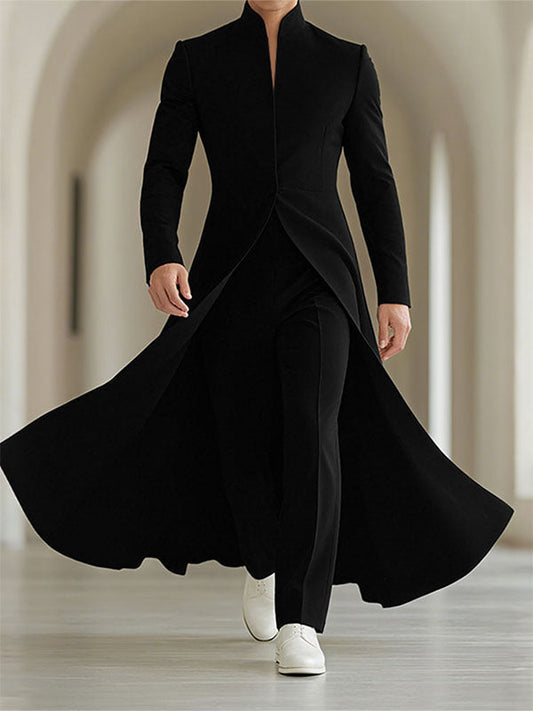 Blazer Casual da Uomo con Collo alla Coreana