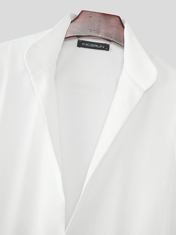 Blazer Casual da Uomo con Collo alla Coreana