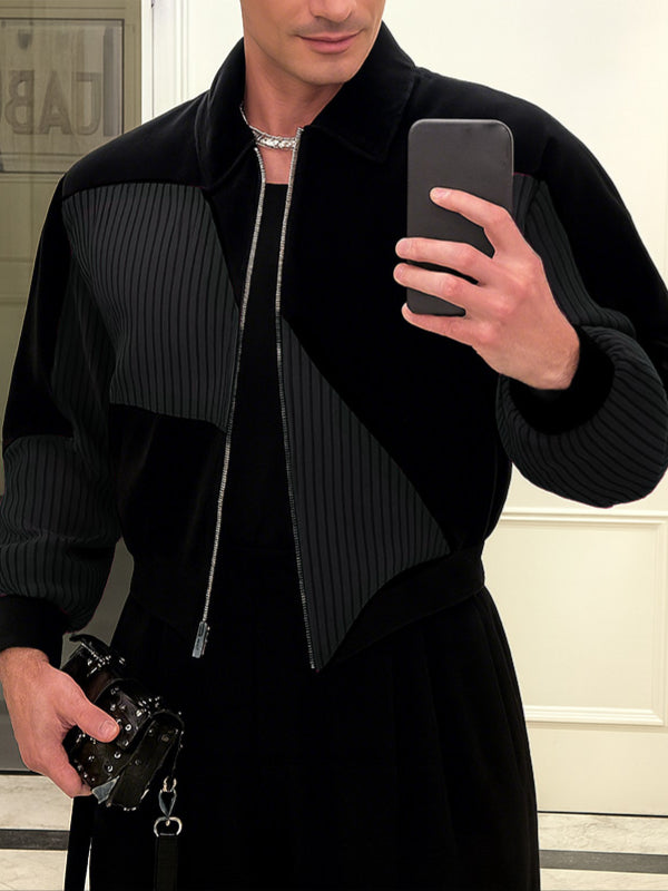 Giacca da Uomo in Velluto a Coste Colorblock