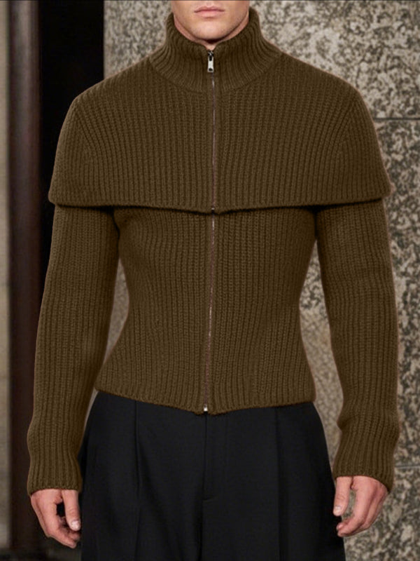 Maglione da Uomo a Maniche Lunghe con Zip e Texture