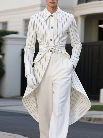 Blazer Casual Uomo a Maniche Lunghe a Righe