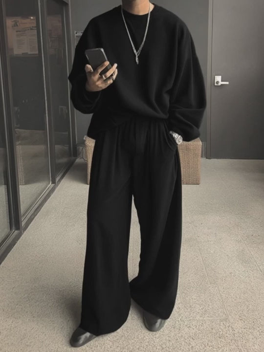 Set Casual da Uomo a Due Pezzi in Tinta Unita